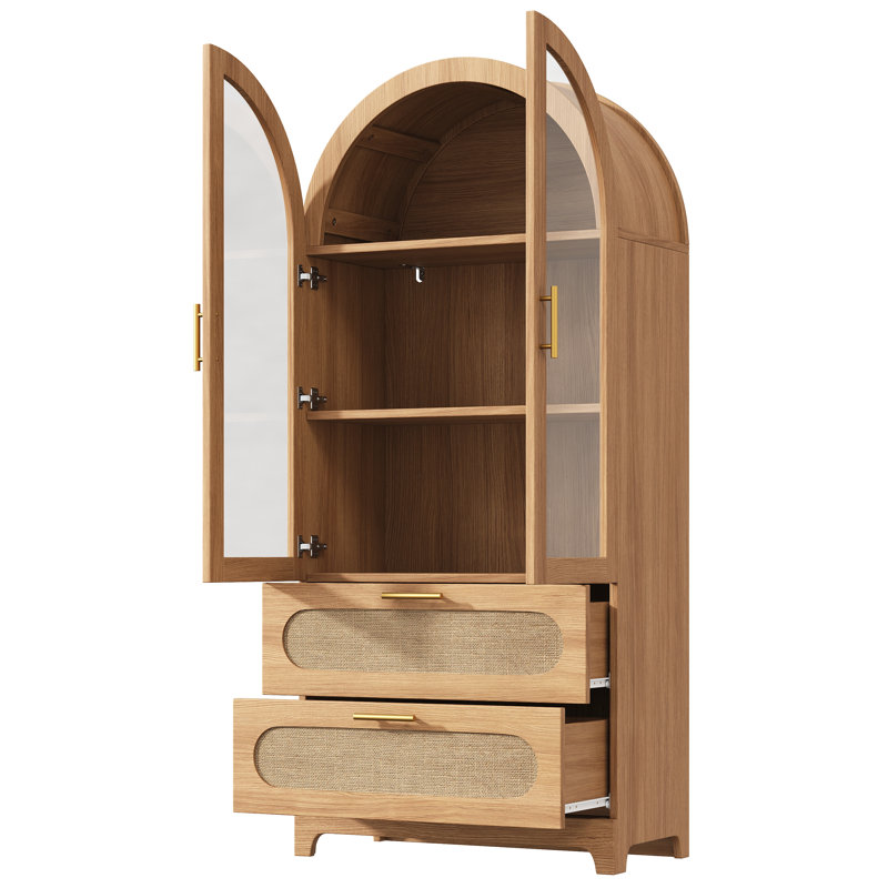 80 cm W Display Cabinet, Oak