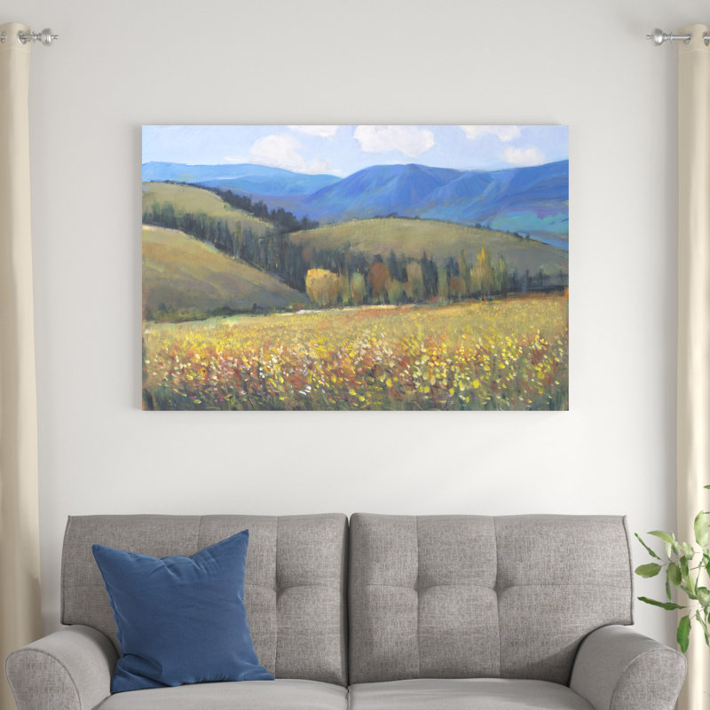 Mountain Pass I - Painting, 81 cm H x 122 cm W, Black Floater Framed