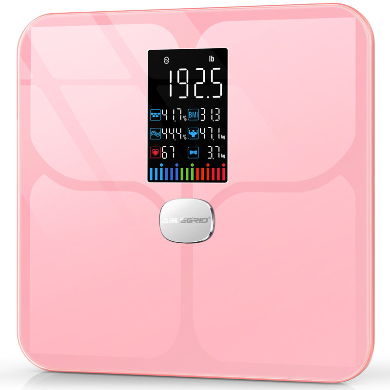 Pèse-personne numérique pour salle de bain Ablegrid, Rose