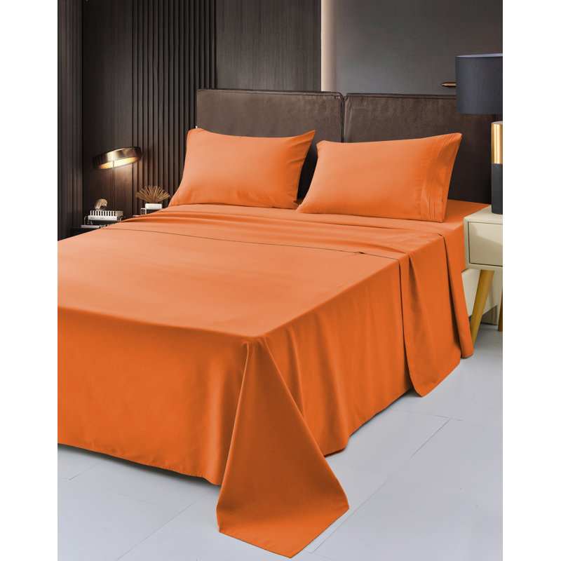 1800 Rayon from Bamboo Sheet Set, Queen, Orange