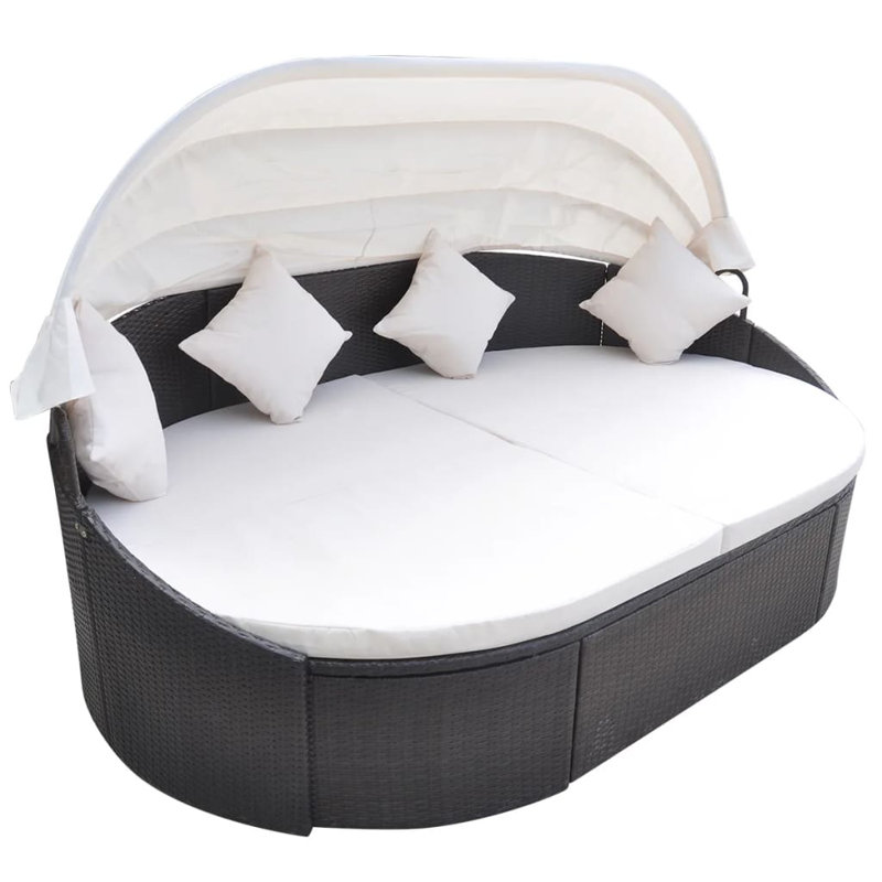Iggy 78.7" Wide Rectangle Patio Daybed with Cushions, Brown