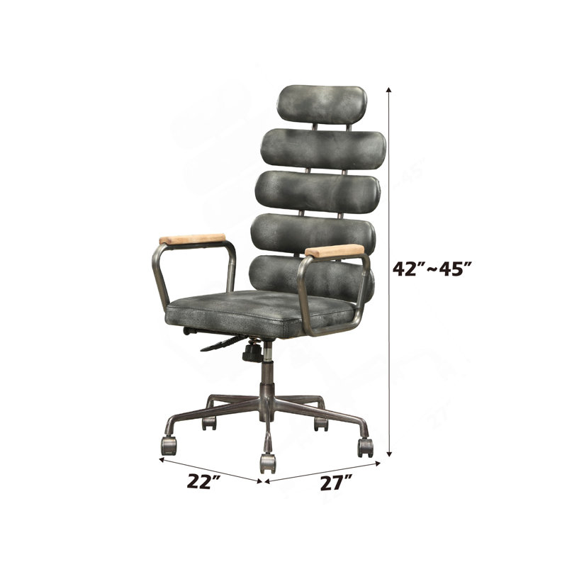 Chaise de bureau Calan, Noir/gris, Brun