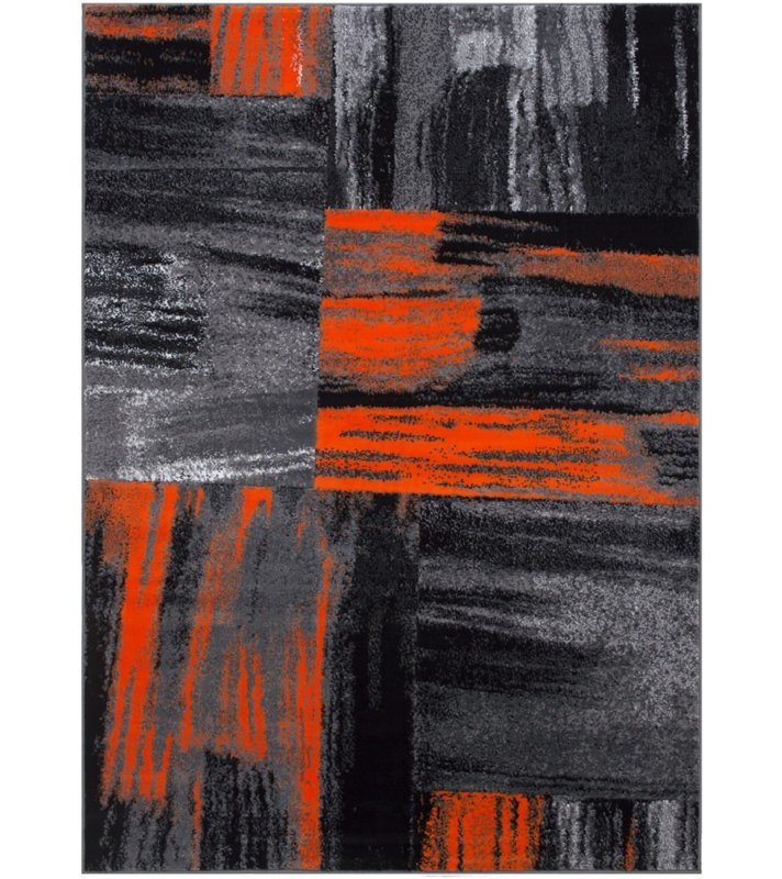 Tapis abstrait à motif abstrait contemporain et brossé