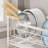 2-Tier Dish Drying Rack with Drainboard, Large Capacity Dish Racks for Kitchen Counter Shelf (White)