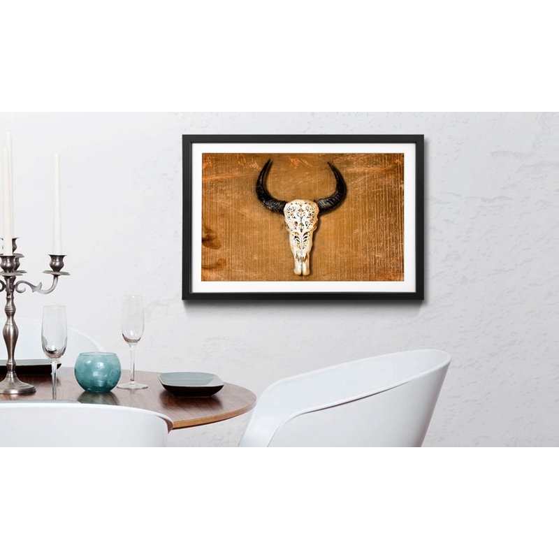 Buffalo Head - Single Picture Frame Print, 60cm H x 80cm W