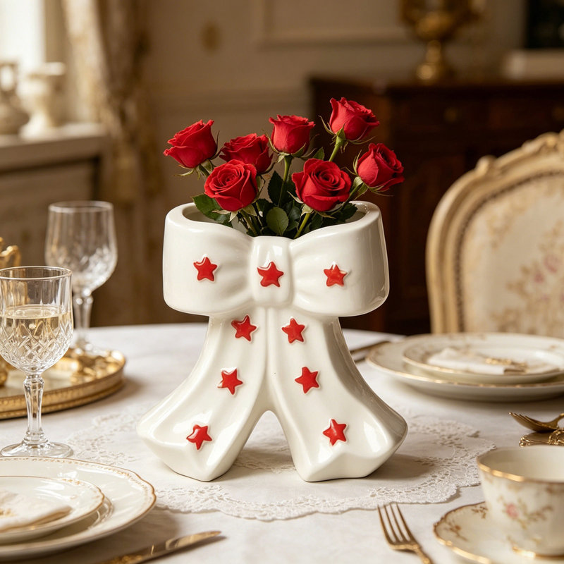 Bow Shaped Ceramic Vase