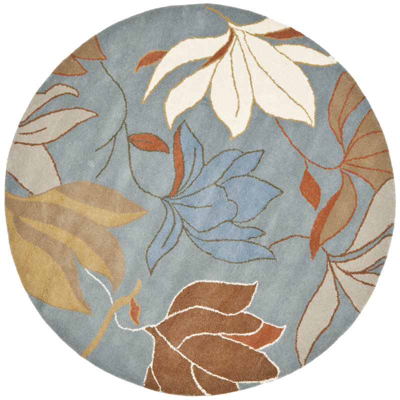 Soho Hand Tufted Wool Floral Rug, Round 6'