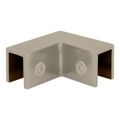 Pince à 90 degrés au-dessus d'une douille en verre pour finition en nickel brossé d'une épaisseur de 5/16 po à 1/2 po (8 mm à 12 mm)