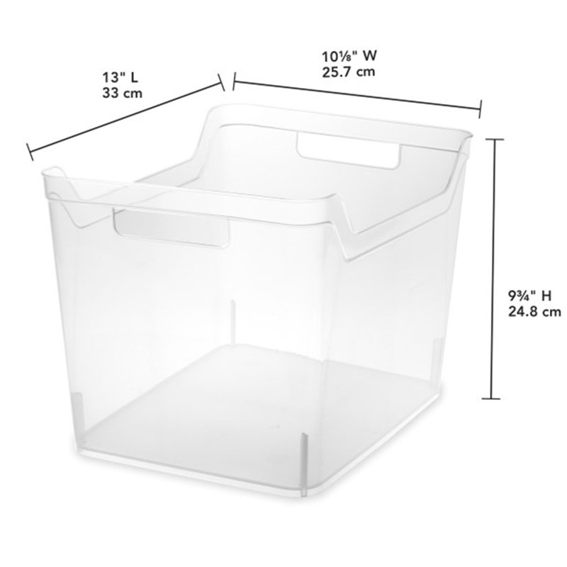Sterilite Wide Shelf Home Office Storage Organizing Plastic Bin, Clear, 24-Pack, Wide