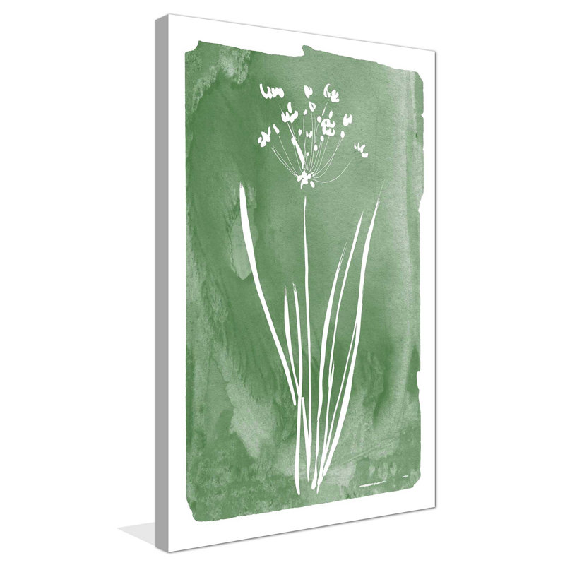 Green Botanical II - Peinture, L 18 po x H 30 po, Toile tendue