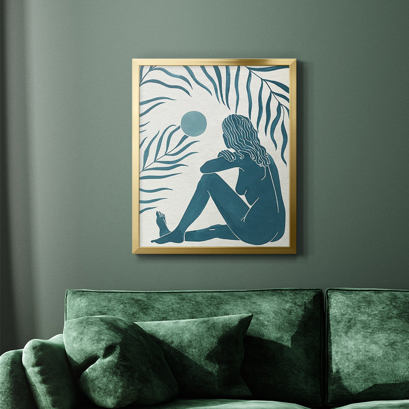 Toile encadrée de qualité supérieure Moon Gazer II - prête à être accrochée, Or, H 24 po x l 20 po