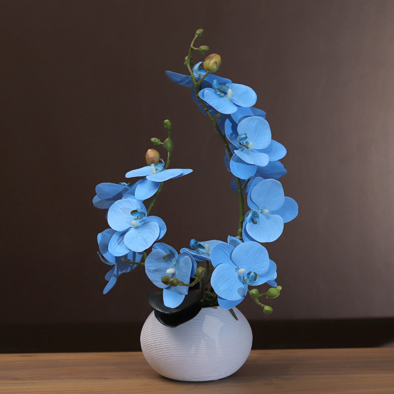 Simulation de fleurs artificielles décoratives de bureau, Bleu