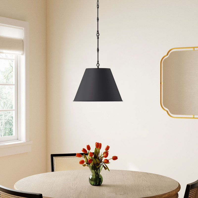 Presley Dimmable Pendant, 12.75" H x 18.25" W x 18" D, Matte Black
