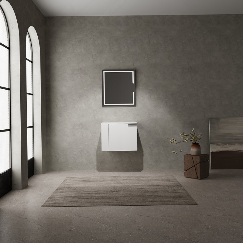 Ensemble de meuble-lavabo de salle de bain 24 po pour grand espace, ensemble d'armoires de salle de bain moderne, ensemble d'armoires de salle de bain sans lavabo, blanc (composable)