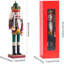 Figurines de Noël casse-noisette de Noël, ensemble de 2 très grand roi et soldat traditionnel en bois avec épée et lance, décorations de fêtes debout fabriquées à la main