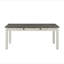 Ensemble de table de salle à manger 5 pièces à finition blanche antique avec 6 tiroirs et 4 chaises d'appoint rembourrées-780339595