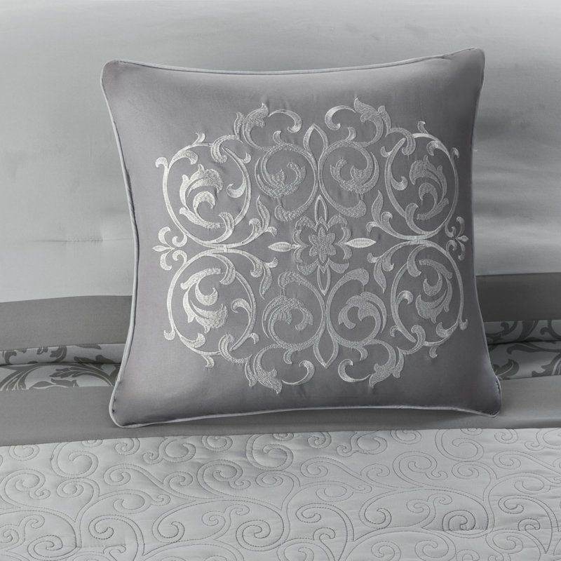 Gray King Size Microfiber Down Alternative Comforter Set