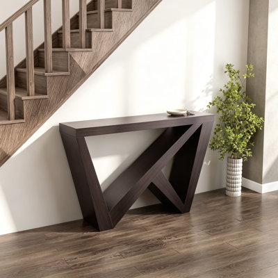 Console décorative moderne Naomi avec pieds en forme de W, table d'appoint étroite en bois pour l'entrée, le salon, le couloir, l'entrée, les petits espaces