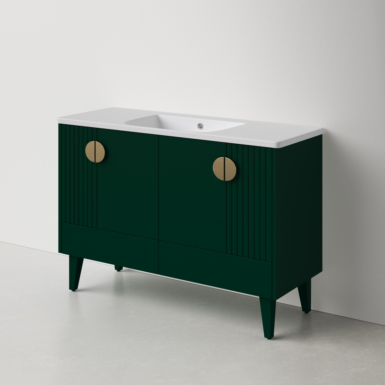 Saimah 48'' Single Bathroom Vanity, Satin Brass, Green