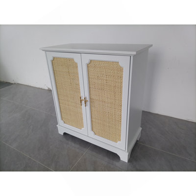 Sideboard Buffet Storage Liquor Cabinet With Rattan Decorated Doors, Kitchen Buffet Storage Cabinet,  Cupboard Console Table, Decorative Cabinet, Suitable For Corridors, Entrances, Living Rooms