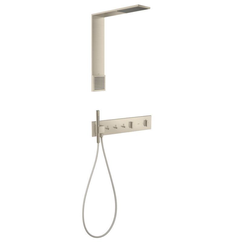 AXOR Showercomposition 1-Jet Showerhead 110/220 And Shoulder Shower, 2.5 GPM, 1.75 GPM, Brushed Nickel
