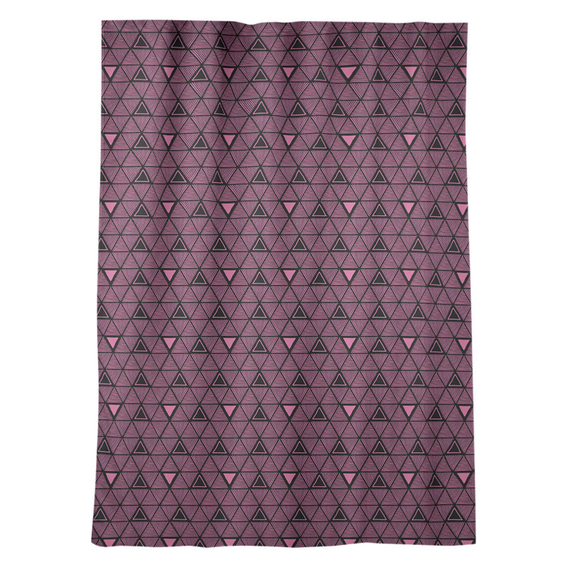 Jordao Room Darkening Curtain Single Panel, Dark Pink/Black