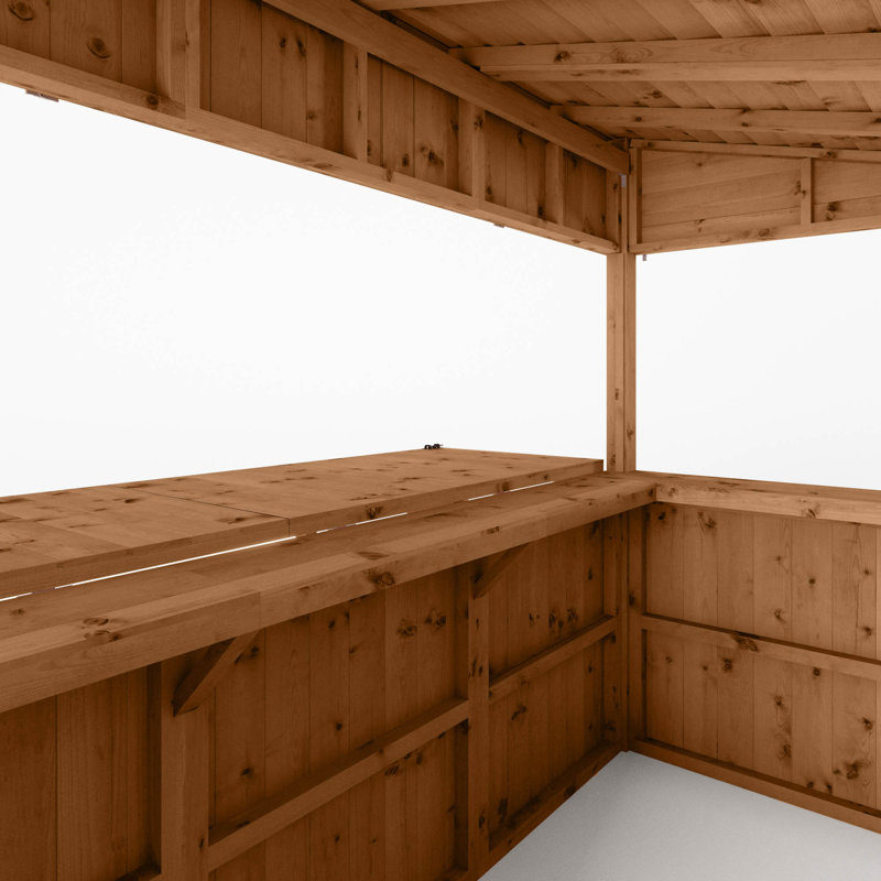 Mercia 9 x 4ft Premium Pressure Treated Garden Bar with Shutters