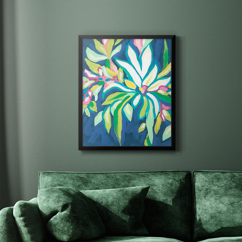 Toile encadrée de qualité supérieure Blue Tropics IV - prête à être accrochée, H 24 po x l 20 po, Cadre d'angle fermé noir