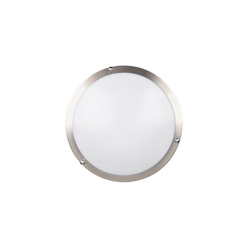 Alexanndra II LED Flush Mount - Acrylic Lens, 4" H x 17" W x 17" D, Brushed Steel