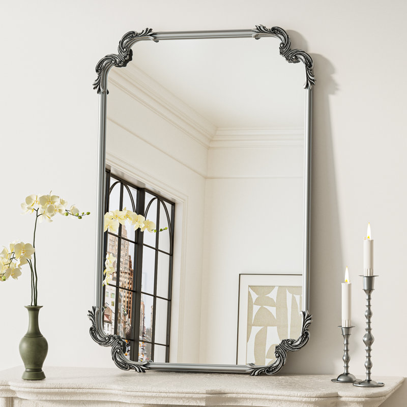 Miroir d'appoint Genan, Argent antique, 36 po x 24 po
