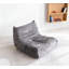 Chaise d'appoint de luxe capitonnée à boutons capitonnés gris, mobilier de salon 1pc