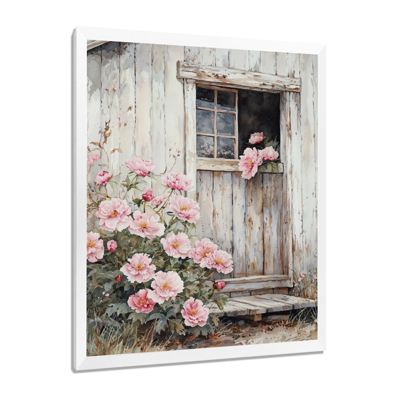 Carsonville - salon d'art mural floral, H 32 po x l 16 po, Reproduction encadrée d'une seule photo, Blanc