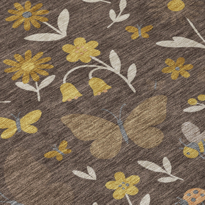 Machine Washable Indoor/Outdoor Chantille ACN2618 Kids Rug, Fudge, 2'3" x 7'6" Runner