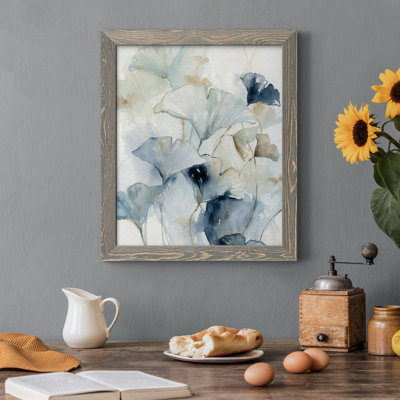 " Indigo Ginkgo I " Painting Print