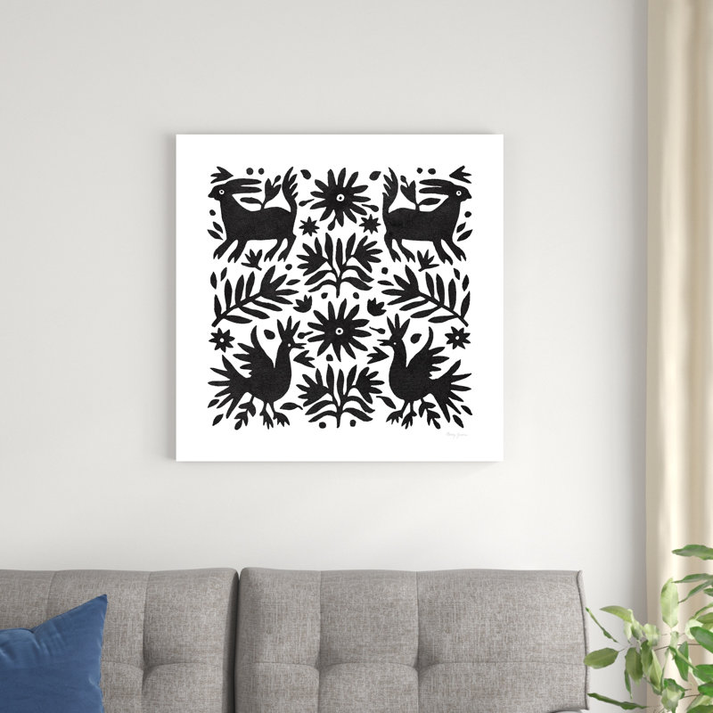 Otomi Elegance noir I, H 30 po x l 30 po