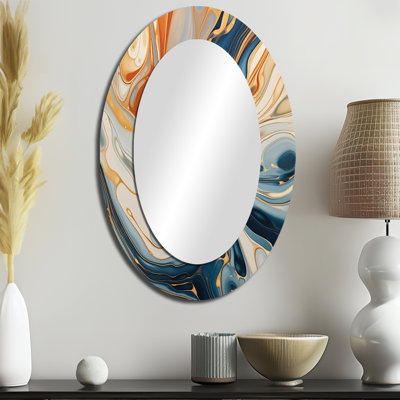 Miroir mural bleu sarcelle et turquoise