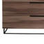 Commode 6 tiroirs en bois avec poignées horizontales en métal, brun