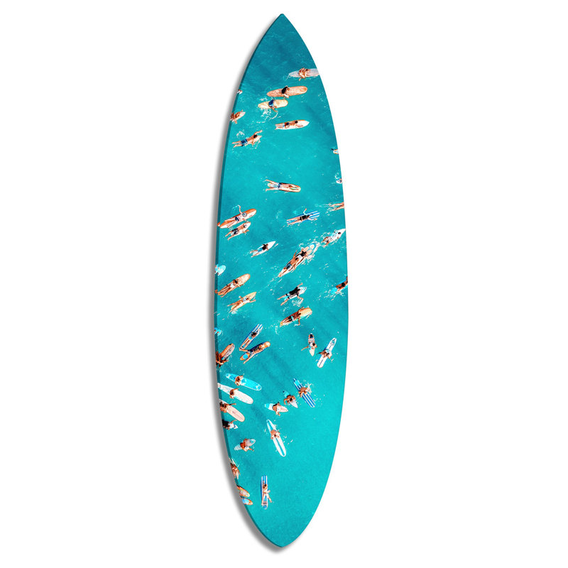 Together Aqua Decorative Acrylic Surfboard by Oliver Gal