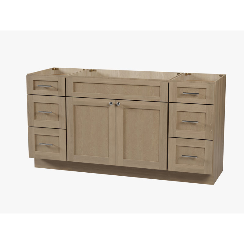 Base de meuble-lavabo simple 66 po Disar, Chêne naturel