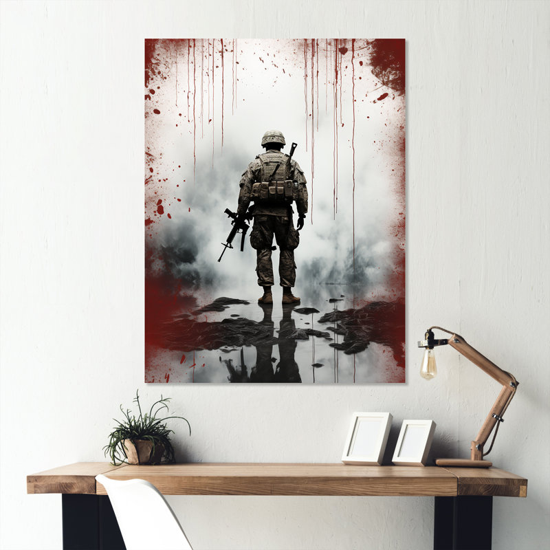 Soldat militaire militaire et honneur militaire américain II - Art militaire en métal, H 20 po x l 12 po x P 1 po