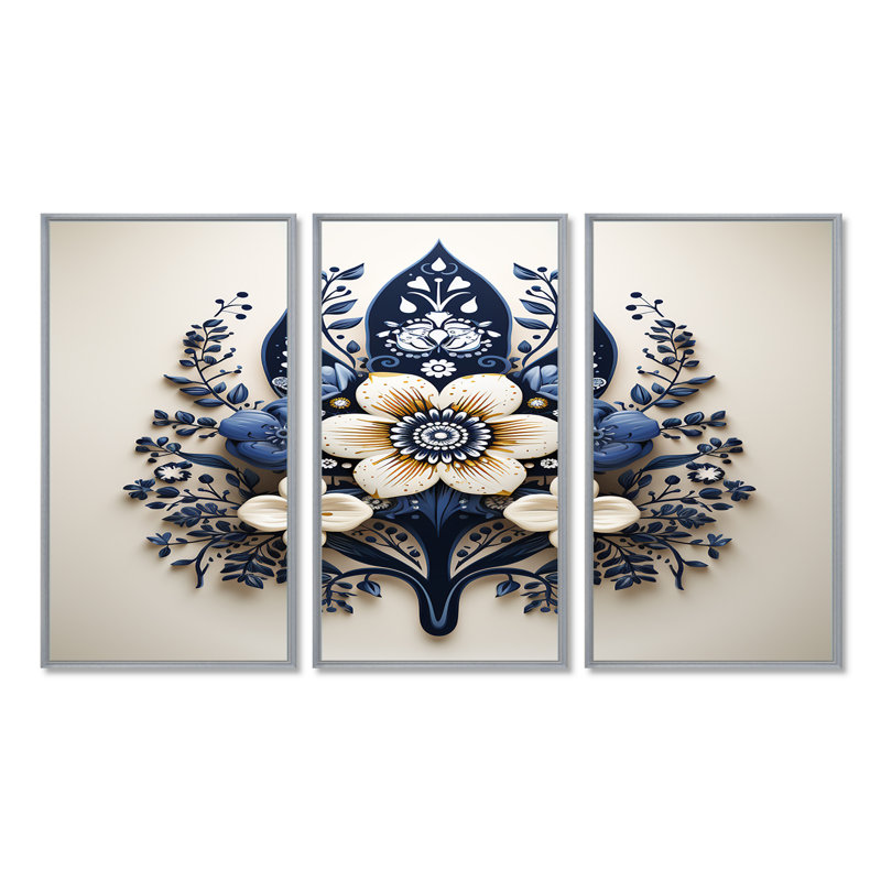 Jerrod - Ensemble de décorations murales modernes, H 28 po x l 36 po x P 1 po, Encadrement argenté