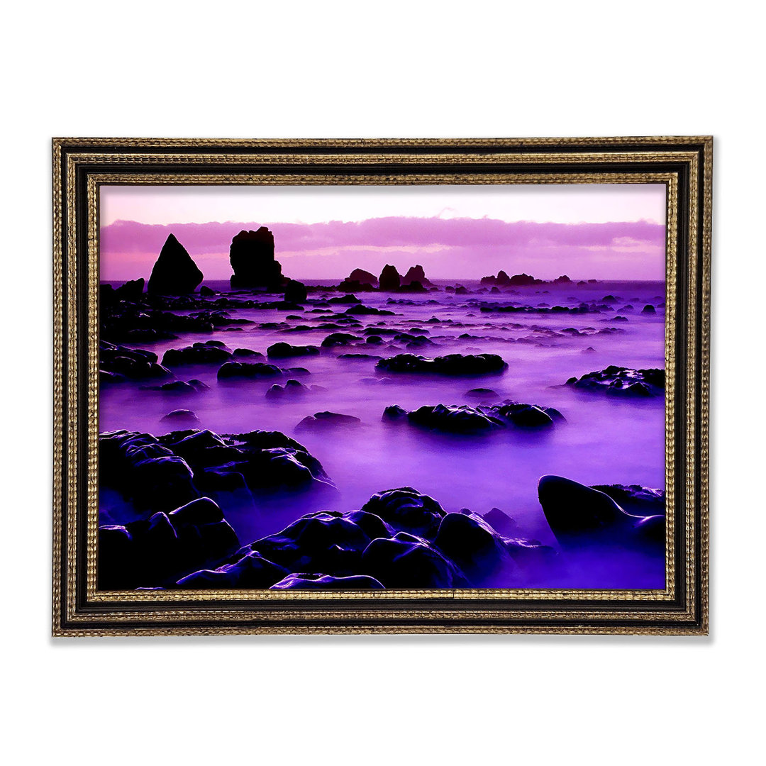 Gerahmtes Wandbild Rocky Purple Mist