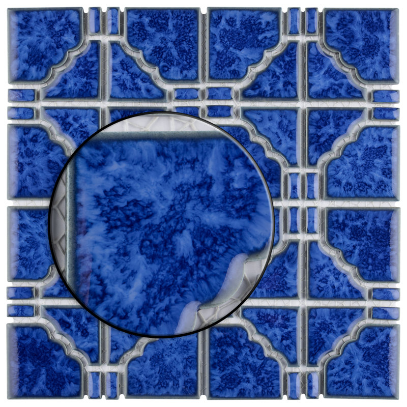 Osaka 6" x 6" Porcelain Mosaic Wall & Floor Tile in Blue