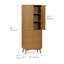 Tremolo Modern Linen Cabinet 2 Doors & 3 Drawers With Fluted Wood Fronts Accent for Bathroom Storage Organization-635778989