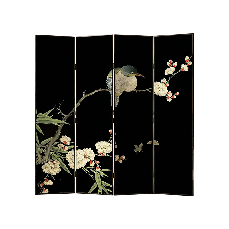 Paravent pliable en aluminium avec toile noire, H 78,74 po x l 70,87 po x P 0,98 po