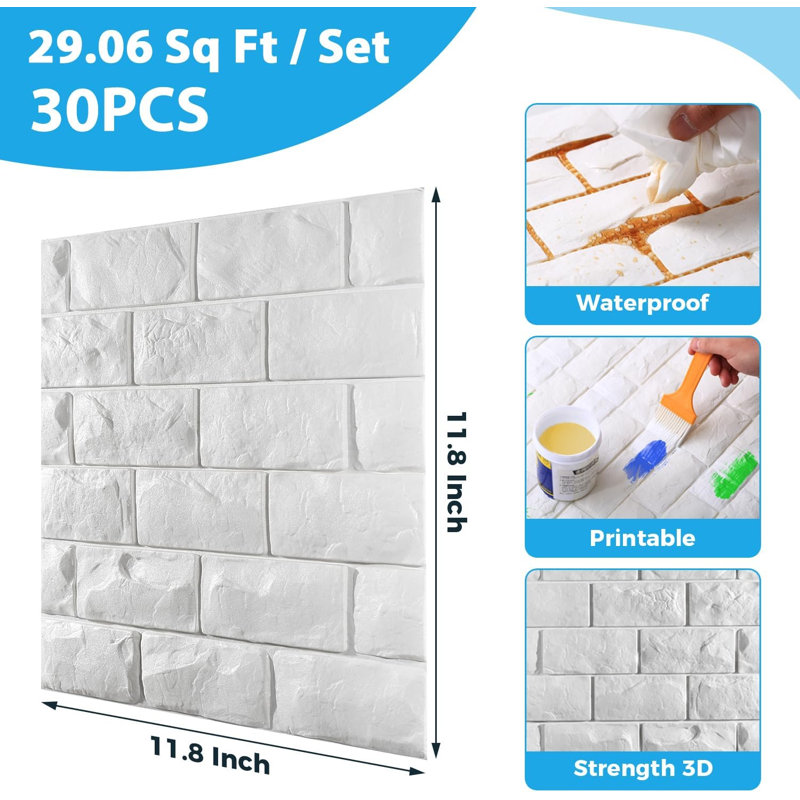30 Pcs 3D Wall Panels