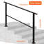 3 Step Handrails for Outdoor Indoor, Heavy Duty Metal Stair Railing, Easy Installation, Staircase Hand Rail Kit for Porch Deck Yard Garden