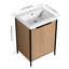 Meuble-lavabo 24 po Coffee avec lavabo en résine et rangement créatif - Portes autoportantes silencieuses modernes