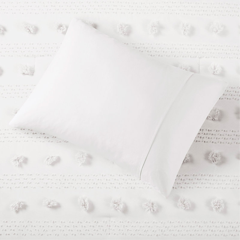 Ensemble d'édredon en jacquard double / grand avec rembourrage hypoallergénique et traitement antimicrobien, idéal pour une literie élégante et confortable