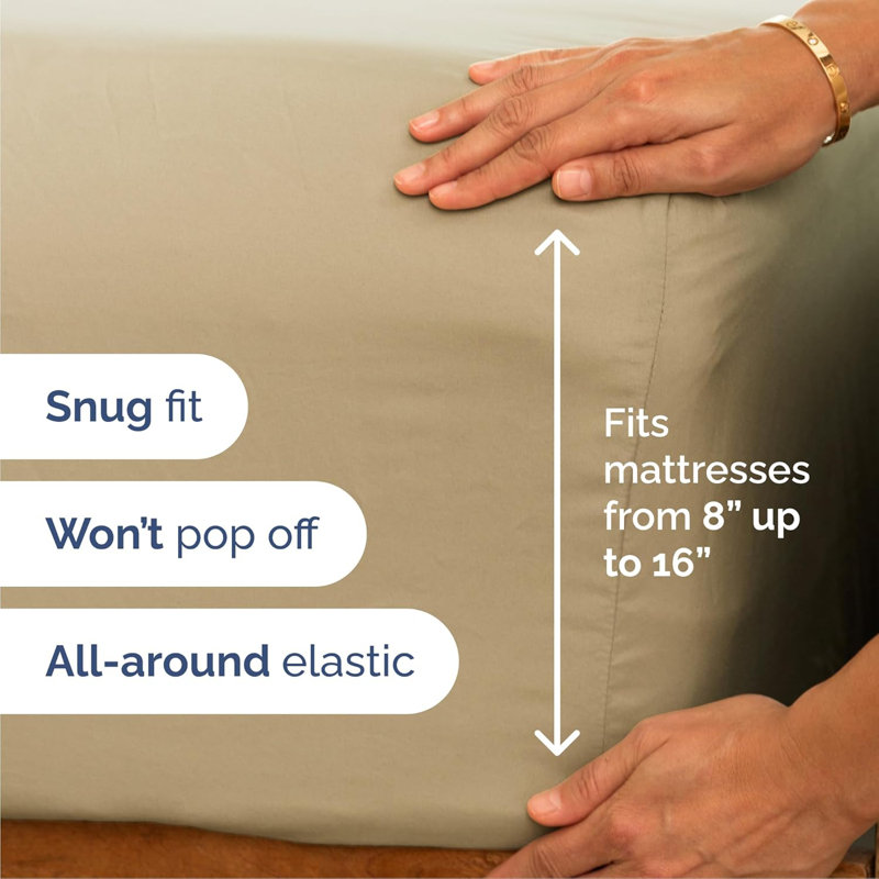 Premium Cooling, Soft & Wrinkle Free Sheet Set - Ultra Soft & Premium Hotel Luxury Bed Sheet Set, Beige